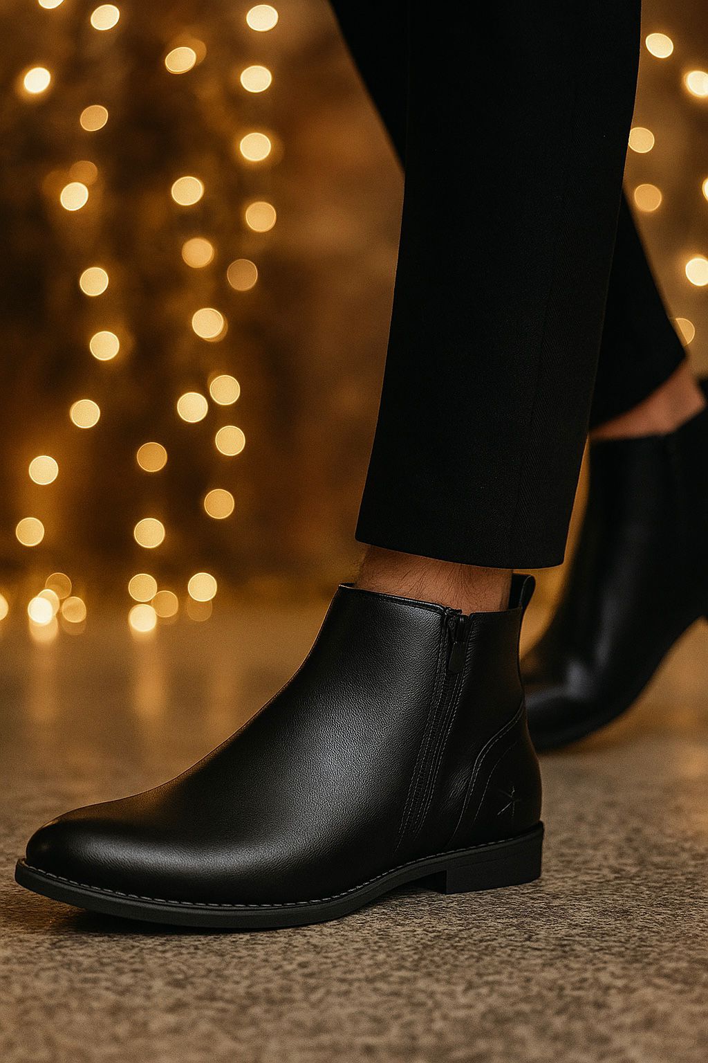 men's longboot|colour:black patterned