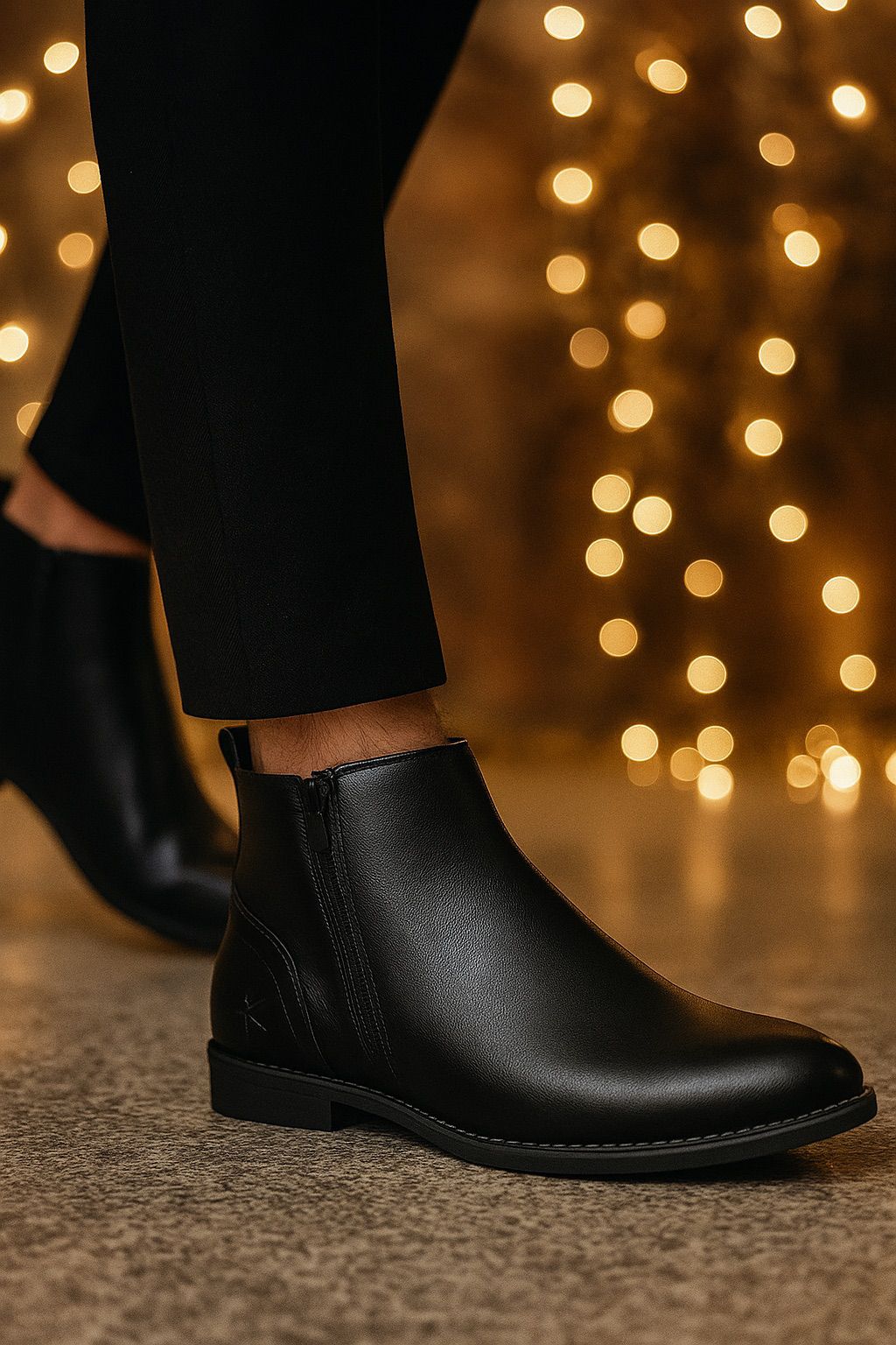 men's longboot|colour:black patterned